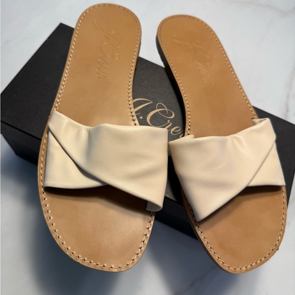 J. Crew Cream Minimalist Sandals